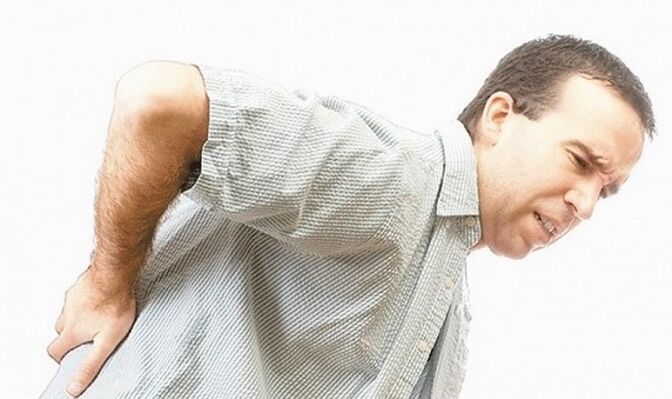 Pain in the lumbar spine osteochondria